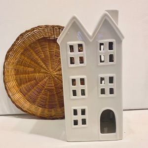 Large light up White Ceramic House Decor Piece